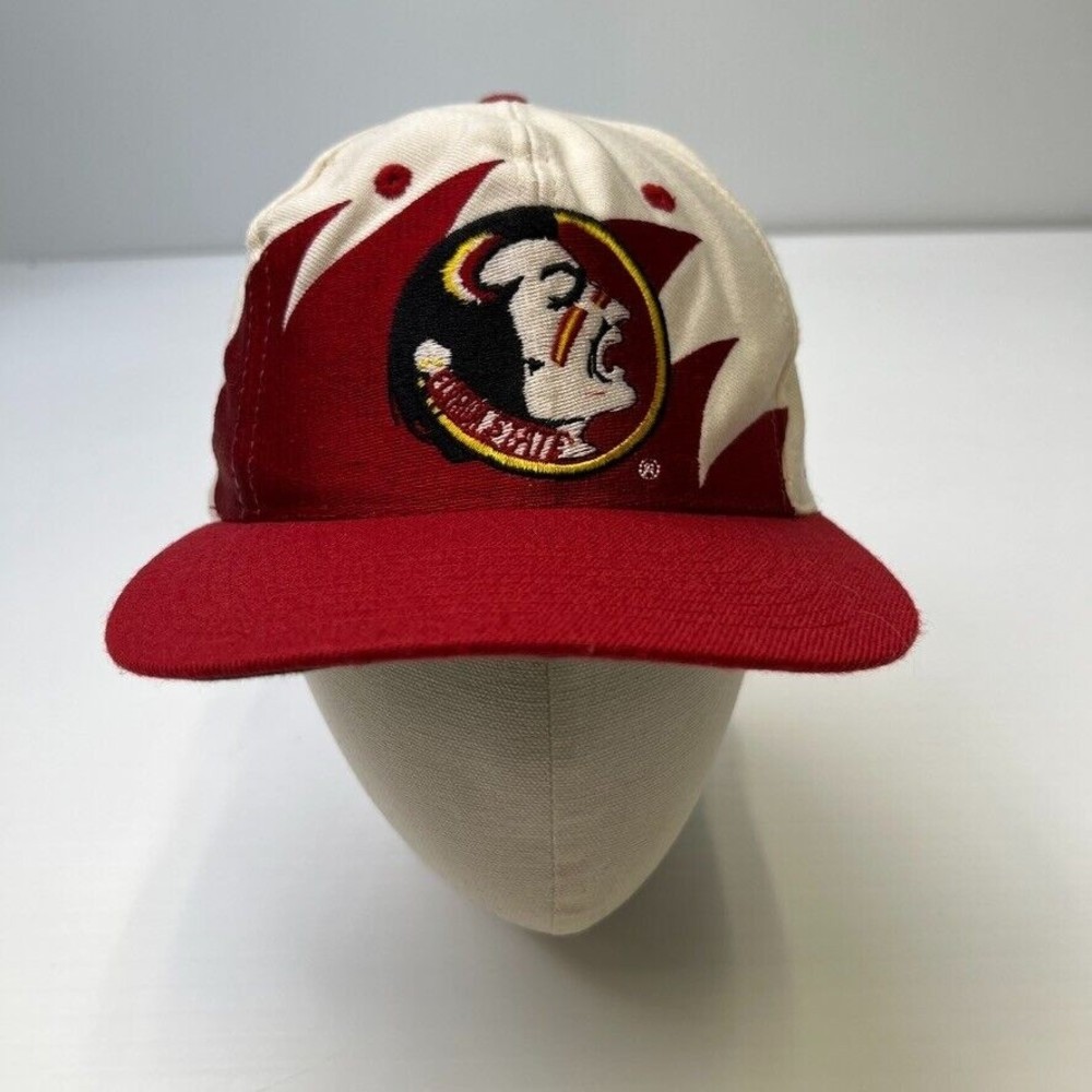 Vintage Florida State Seminole Hat Men Snap Back Shark Tooth Logo FSU Rare Go